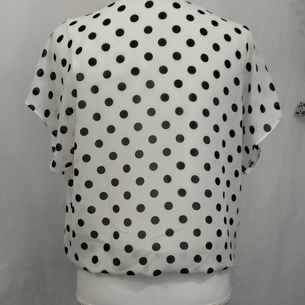 Neineiwu woman's loose casual short sleeve chiffon top t-shirt - Picture 5 of 6